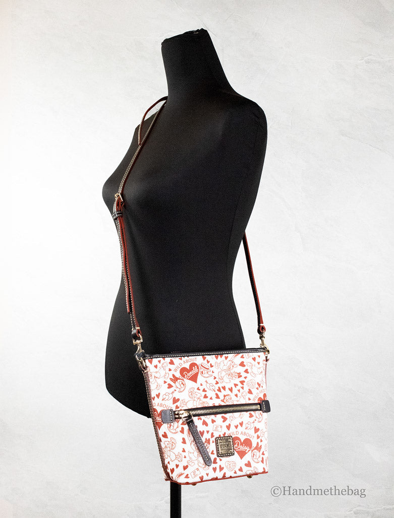 Dooney & Bourke Donald Daisy Heart Print Zip Sac Crossbody