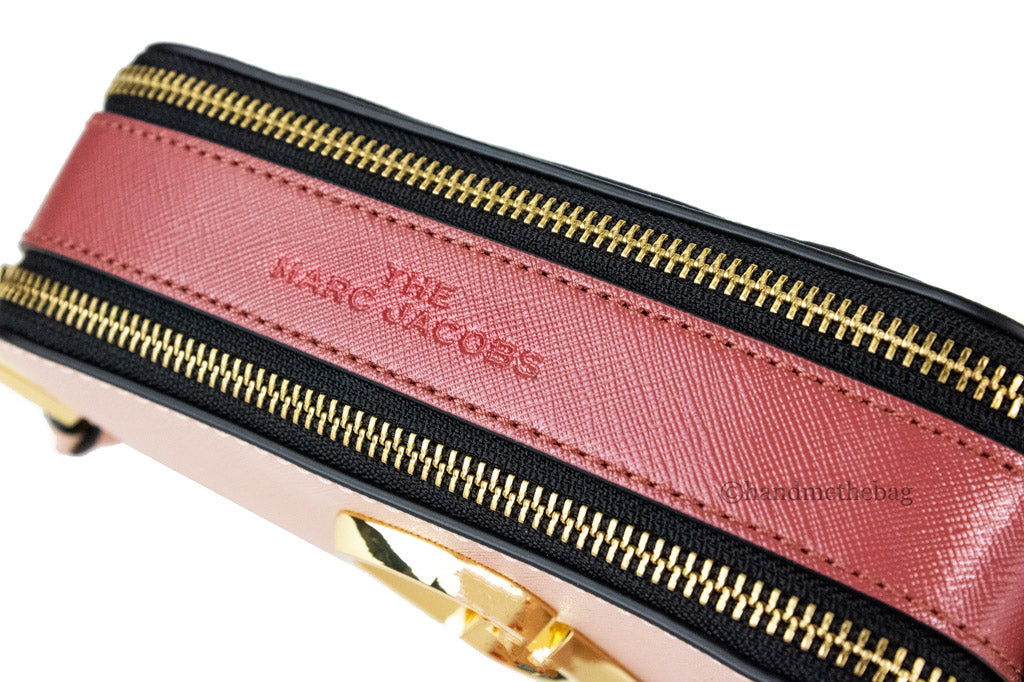 Marc Jacobs The Colorblock Snapshot New Rose Saffiano Leather Shoulder Handbag