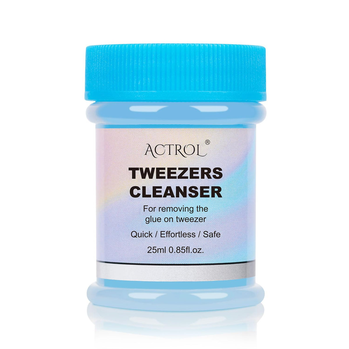 Eyelash Extensions Tweezer Cleanser 1 Bottles Lash Tweezers Cleaning Tool for Lash Glue Remover with Sponge Blue Ball Lash Tweezer Liquid Supplies 25ml