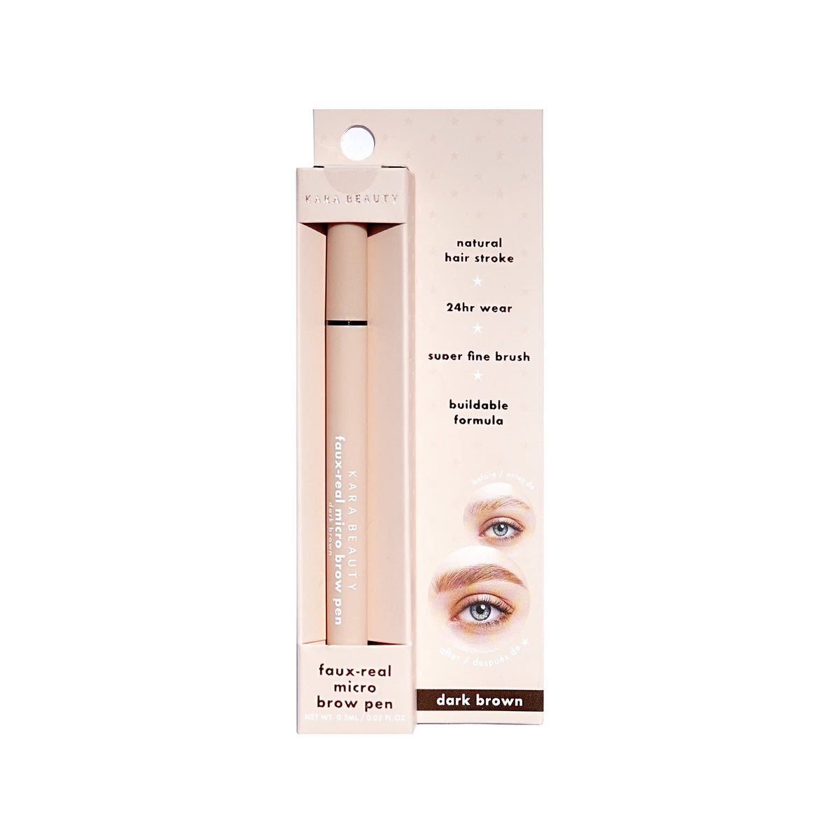 KARA BEAUTY FAUX-REAL MICRO Brow Pen - VEGAN (DARK BROWN)