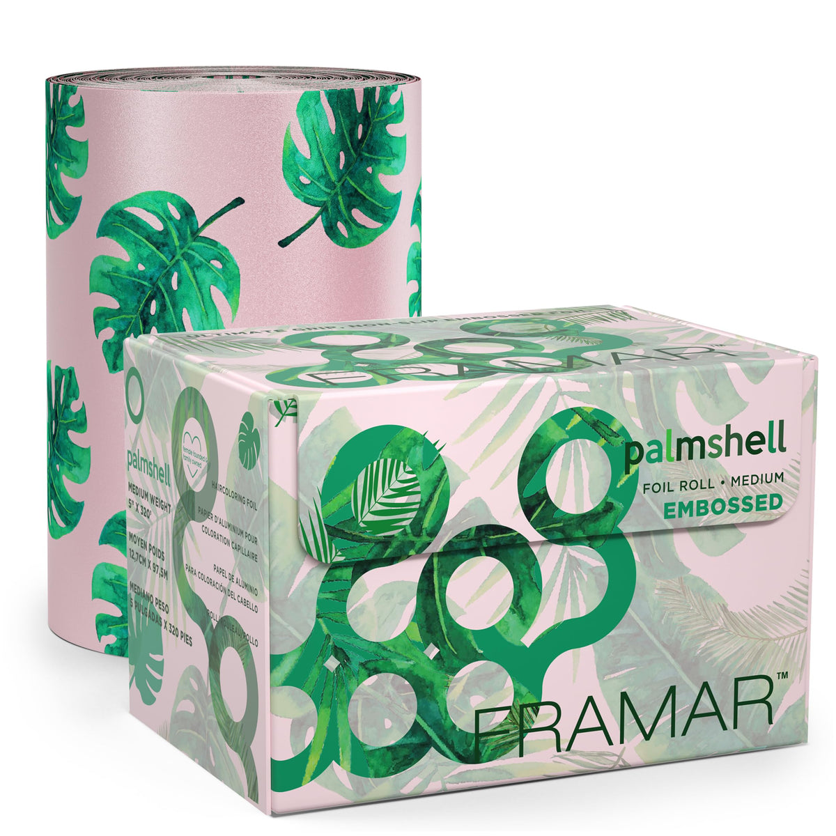 Framar Palmshell Embossed Roll Aluminum Foil Hair Foils For Highlighting - Medium 320 ft
