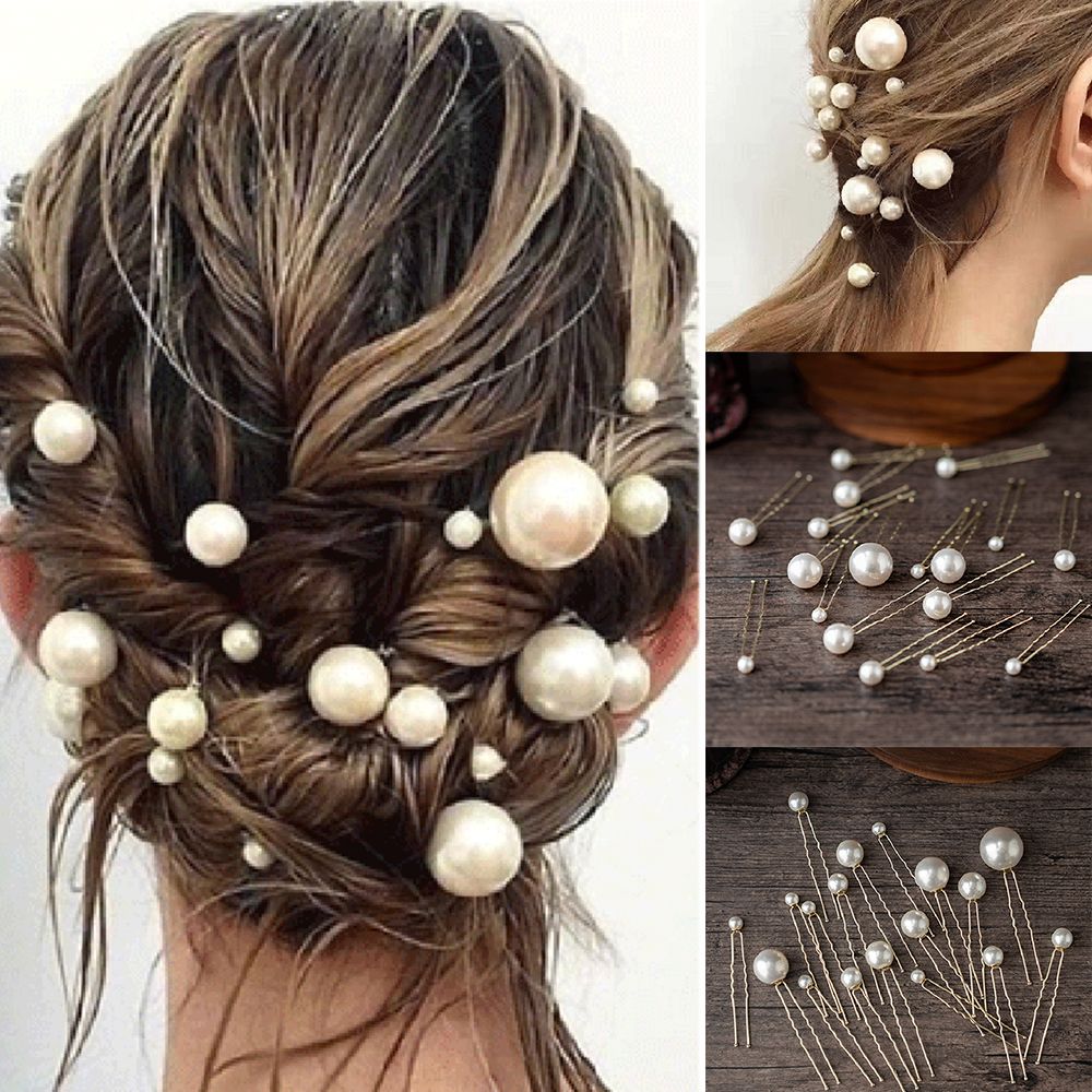 Bridal Hair Accessories, Pearl U-Shaped Hair Pins