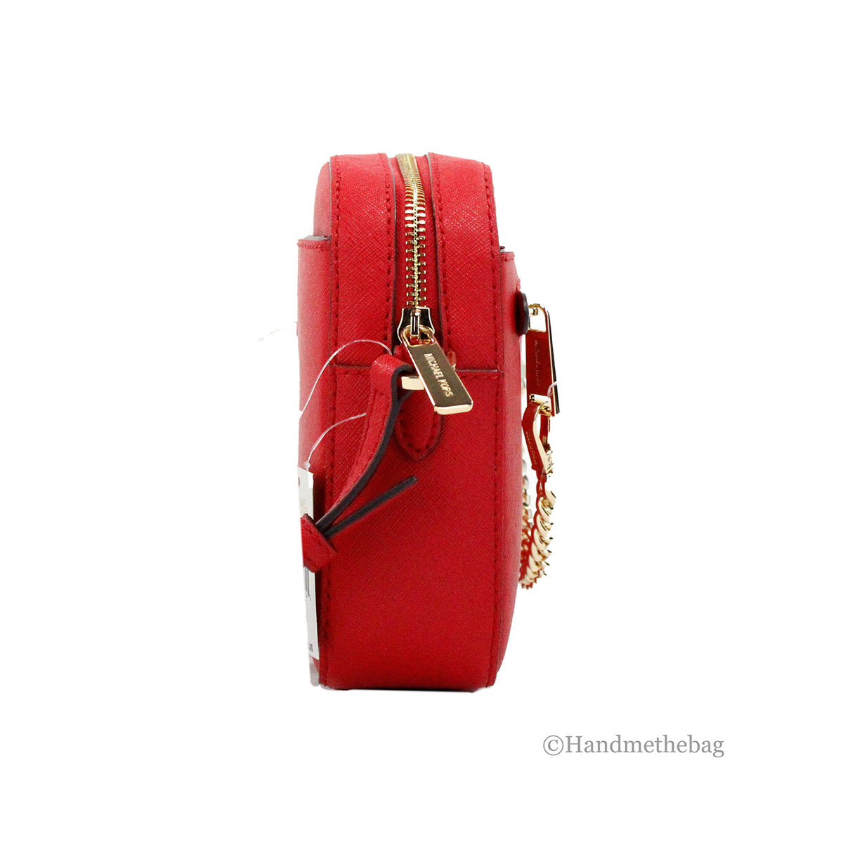 Michael Kors Jet Set EW Red Zip Chain Crossbody