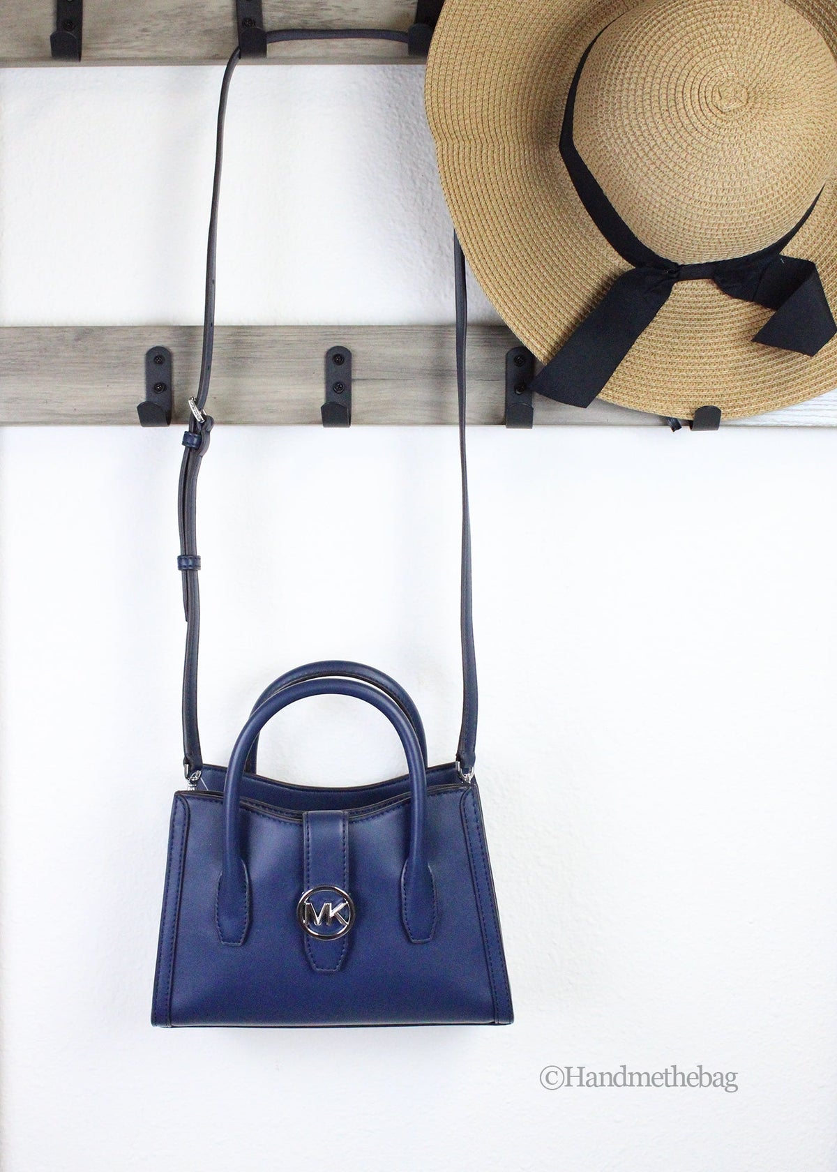 Michael Kors Gabby Small Navy Satchel Crossbody Bag
