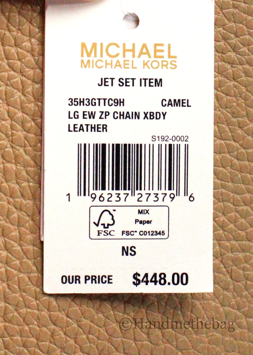 Michael Kors East West Camel Haircalf Zip Chain Crossbody
