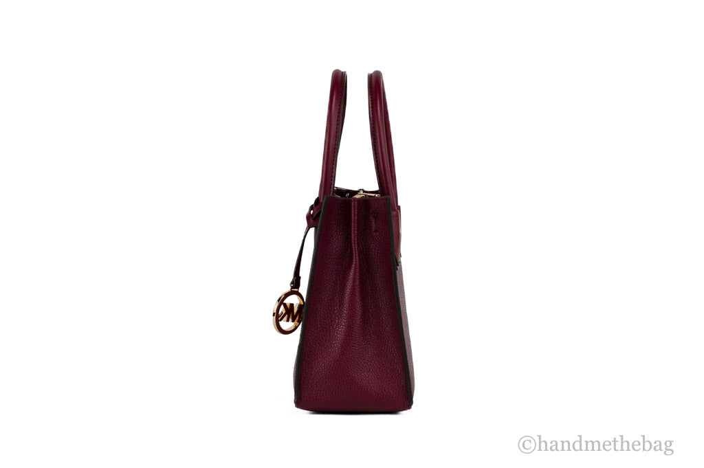 Michael Kors Mercer Medium Mulberry Pebbled Leather Messenger Crossbody Handbag