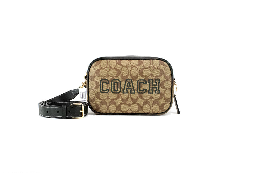 Coach Jamie Medium Varsity Signature Amazon Green Camera Crossbody