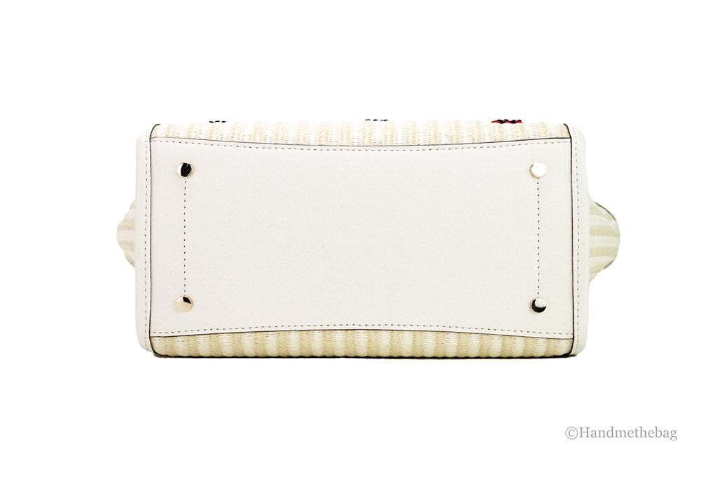 Kate Spade Ella Small Embroidered Straw Ladybug Crossbody Tote