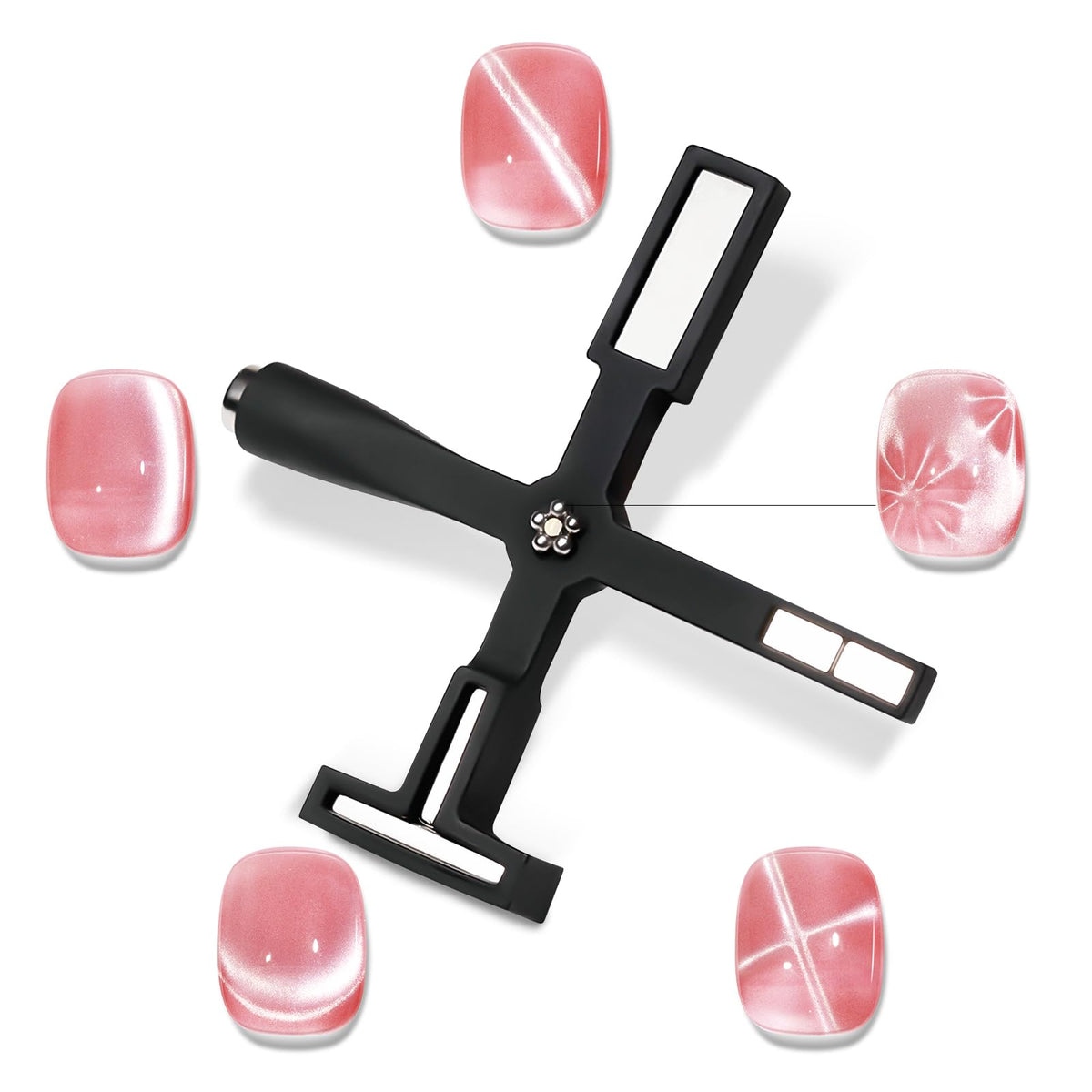 MIZHSE Nail Magnet Tool: 5 in 1 Magnetic for Cat Eye Nails Multi-Function Magnet Stick 3D Magnetic Cat Eye Gel Polish Nail Art Cat Eye Magnet Stick Nail Design Tools for Nail Salon Home DIY