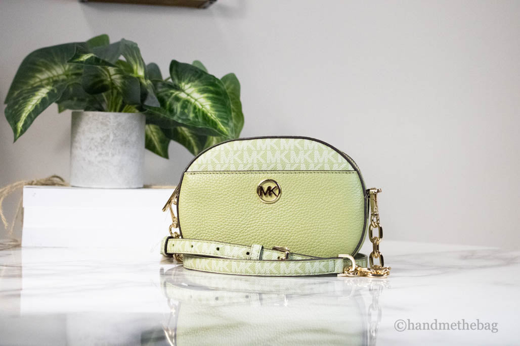 Michael Kors Jet Set Glam Sage Front Pocket Oval Crossbody