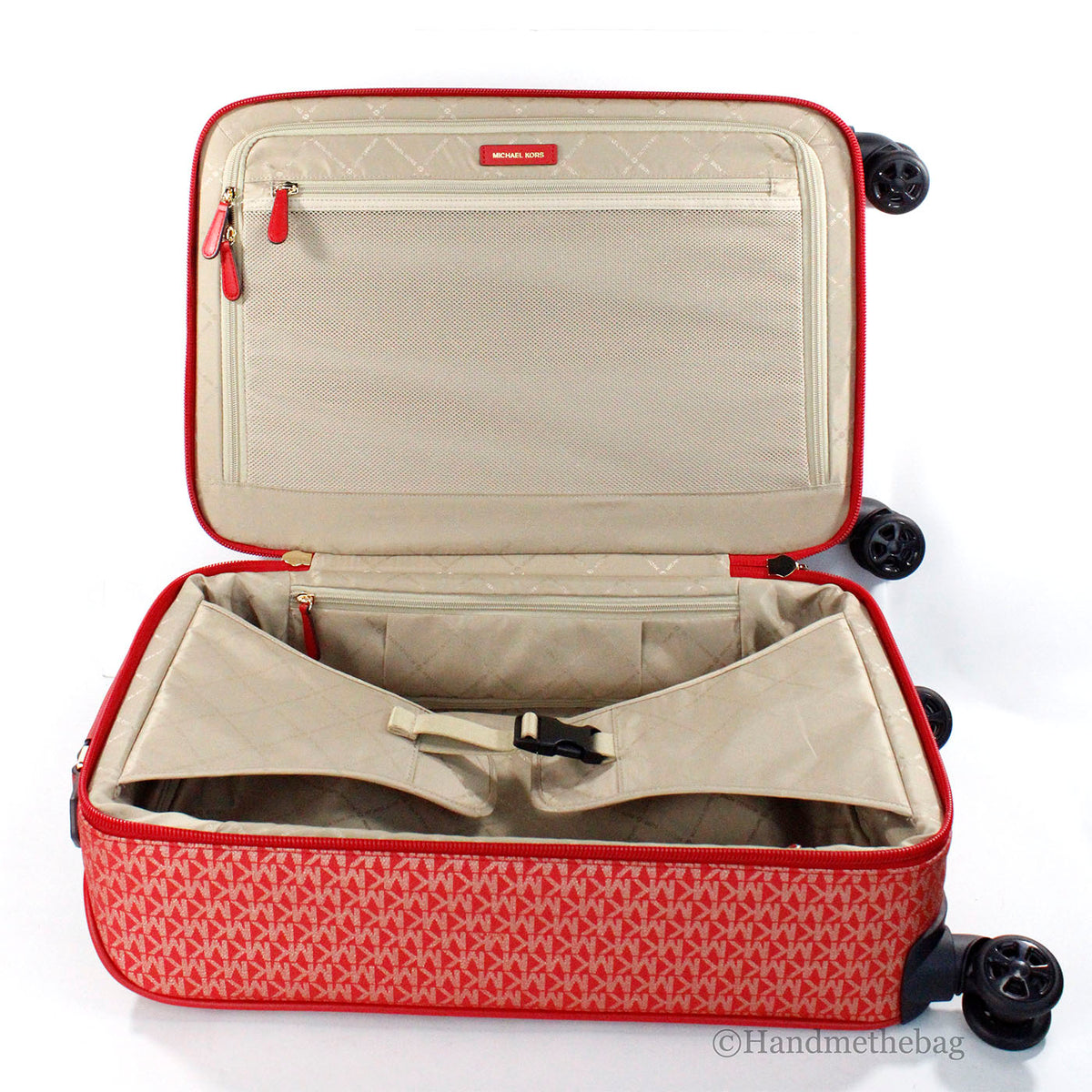 Michael Kors Travel Small Red Trolley Rolling Suitcase