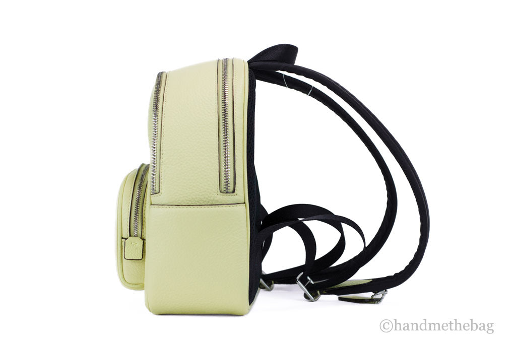 Coach Mini Court Pale Lime Pebbled Leather Shoulder Backpack
