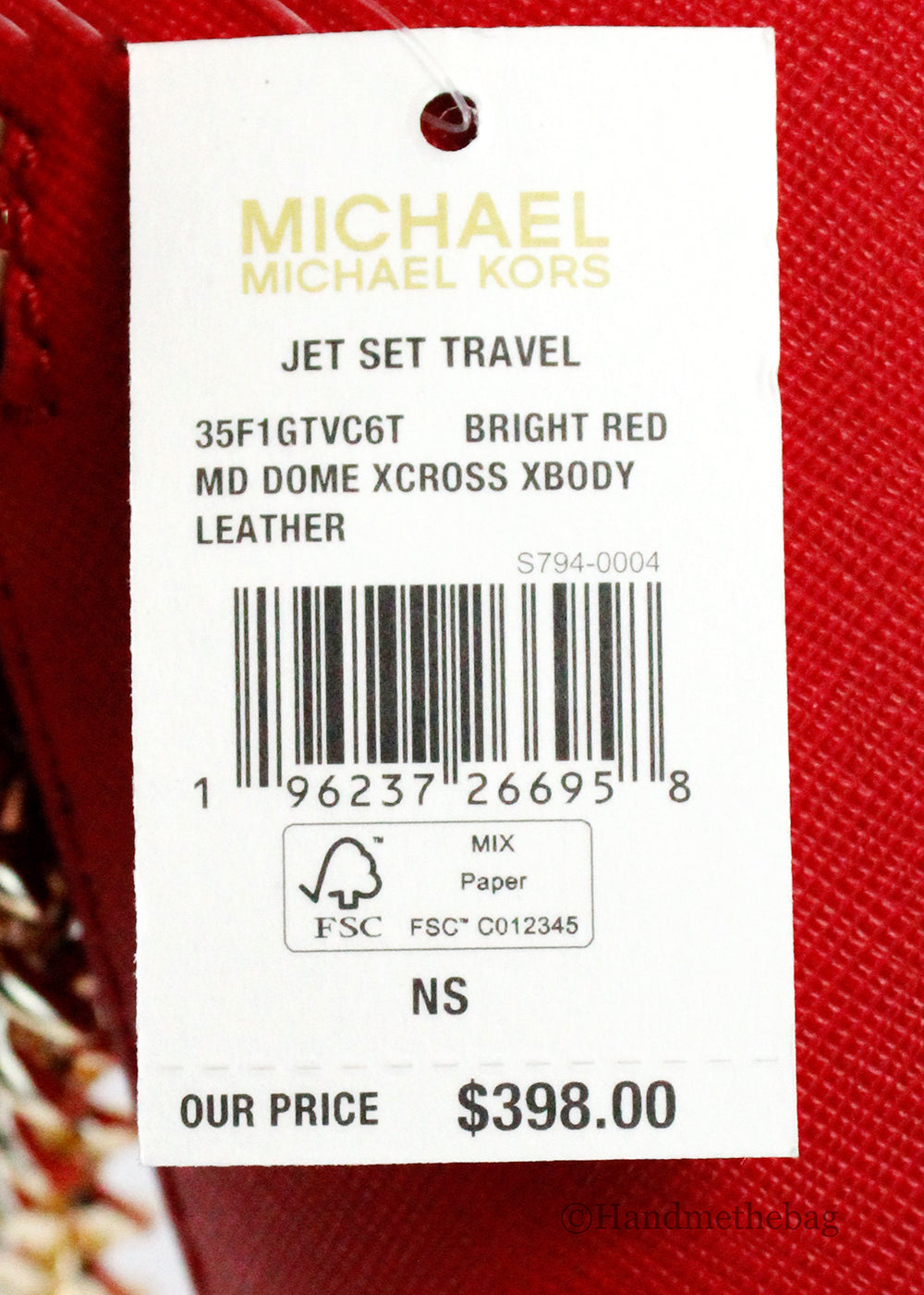 Michael Kors Jet Set Bright Red X Cross Dome Crossbody