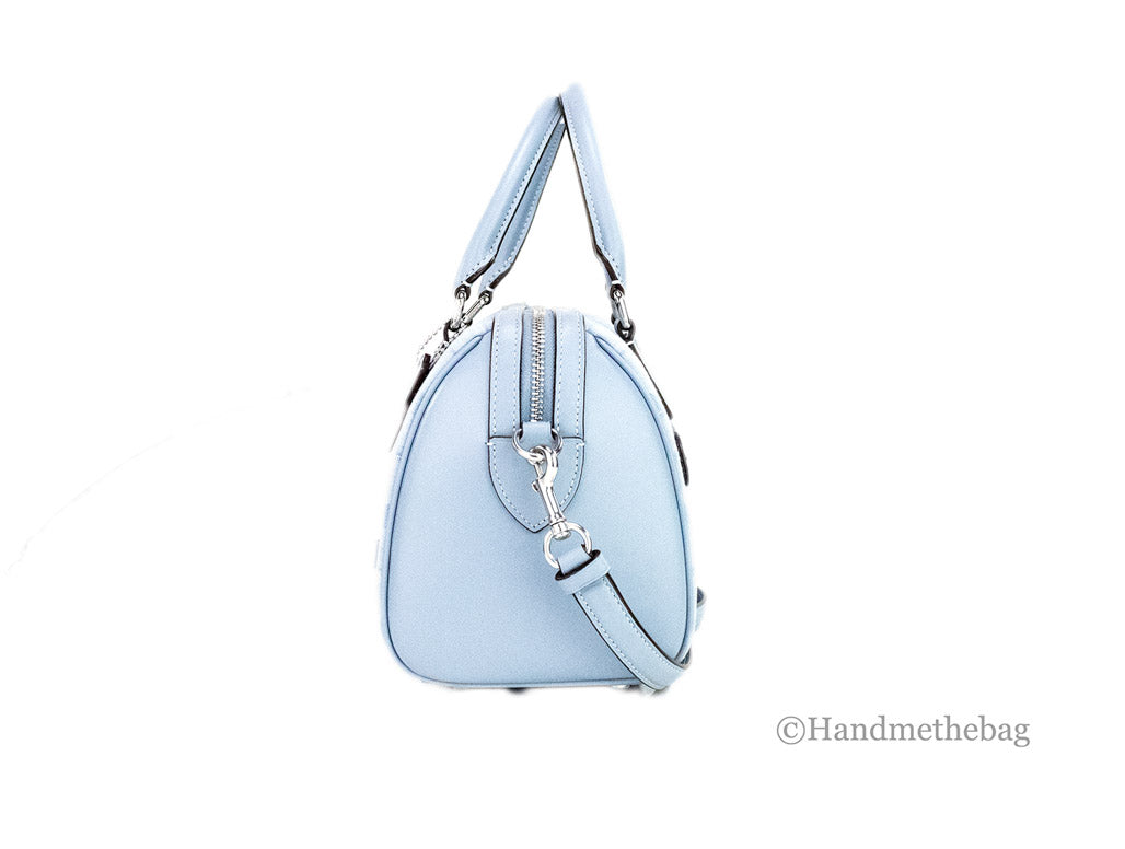 Coach Rowan Medium Cornflower Chambray Canvas Satchel Crossbody Handbag