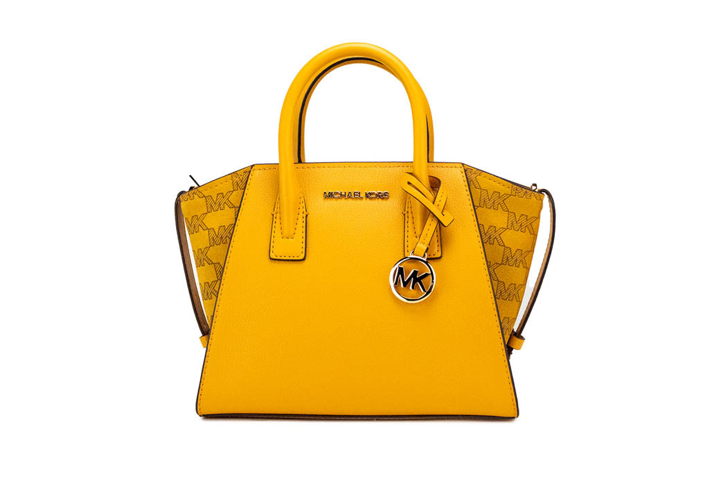 Michael Kors Avril Small Honeycomb Leather Suede Satchel