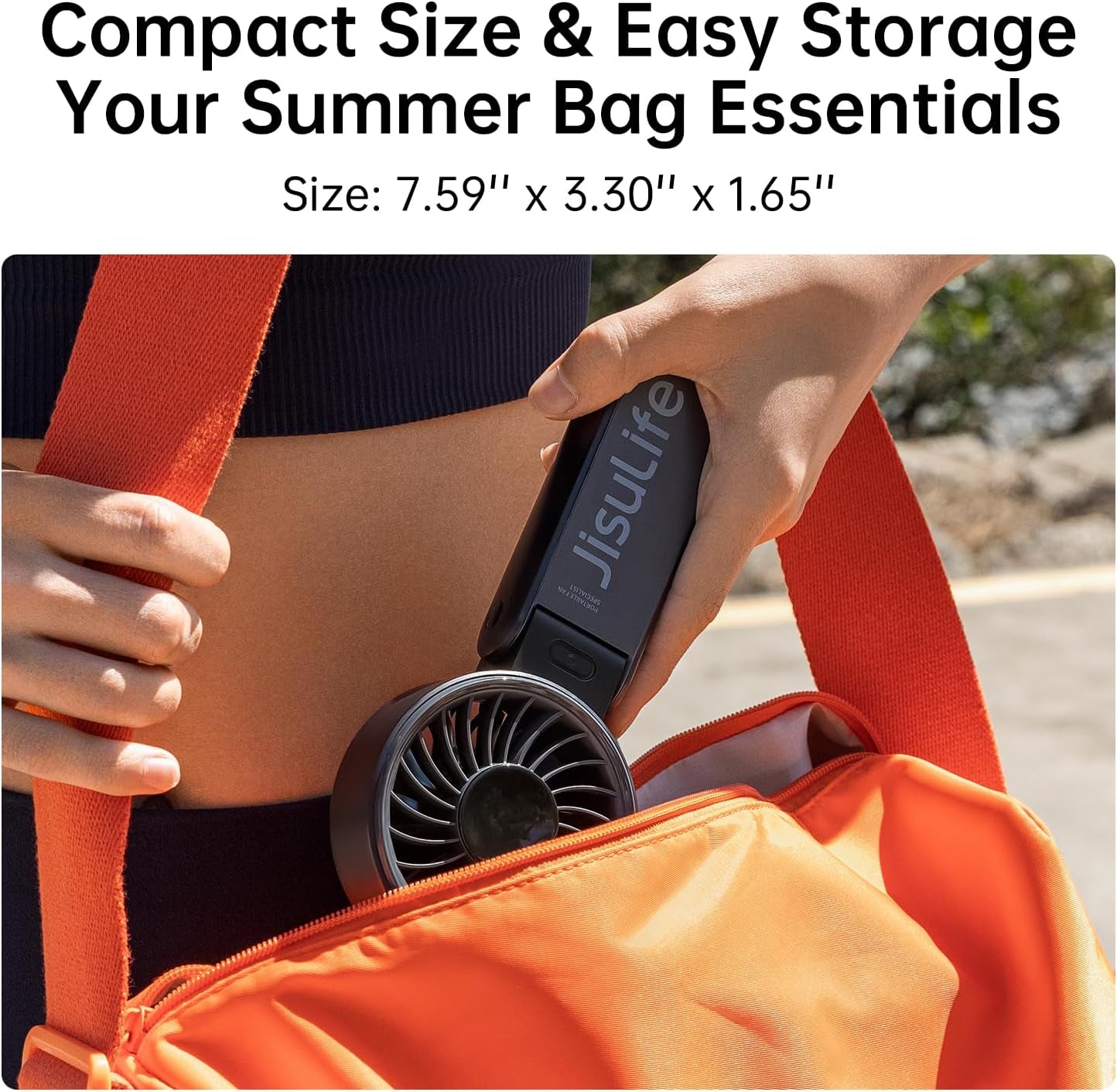 Handheld Fan Life7 – Ultimate Flexibility: High-Power Motor, LED Display, 19.5 Hrs Cooling, 5000Mah Rechargeable, 5-Speed, Foldable Design, 3-IN-1 Portable Fan for Travel Cruise Beach(Black)
