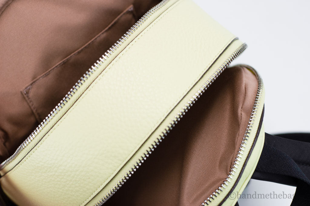 Coach Mini Court Pale Lime Pebbled Leather Shoulder Backpack
