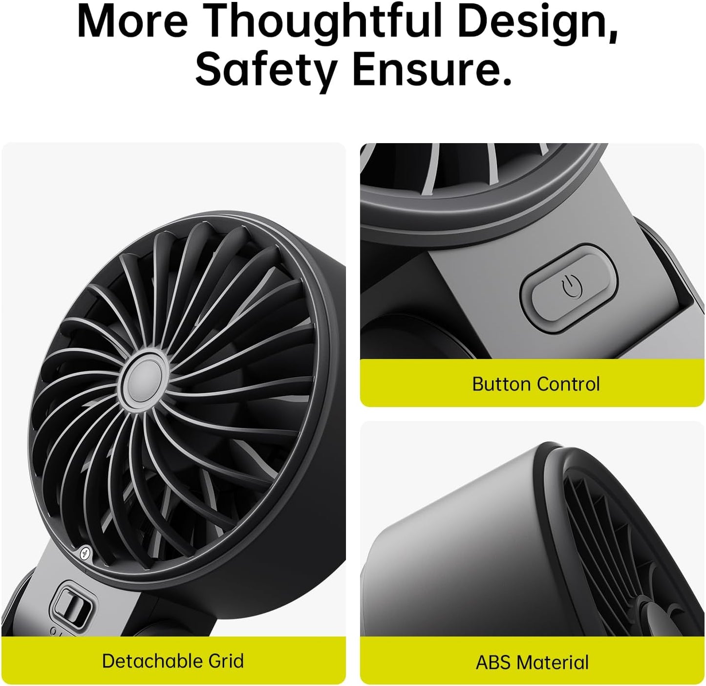 Handheld Fan Life7 – Ultimate Flexibility: High-Power Motor, LED Display, 19.5 Hrs Cooling, 5000Mah Rechargeable, 5-Speed, Foldable Design, 3-IN-1 Portable Fan for Travel Cruise Beach(Black)