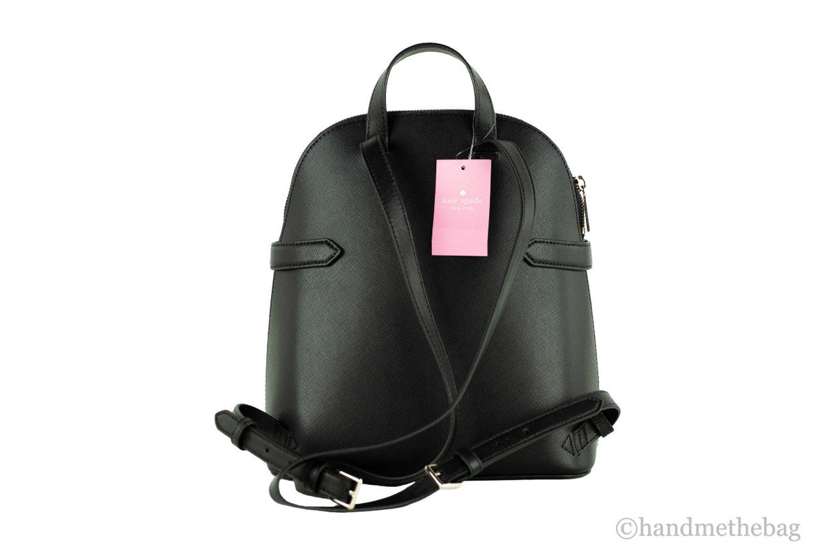 Kate Spade Staci Medium Black Saffiano Leather Dome Backpack
