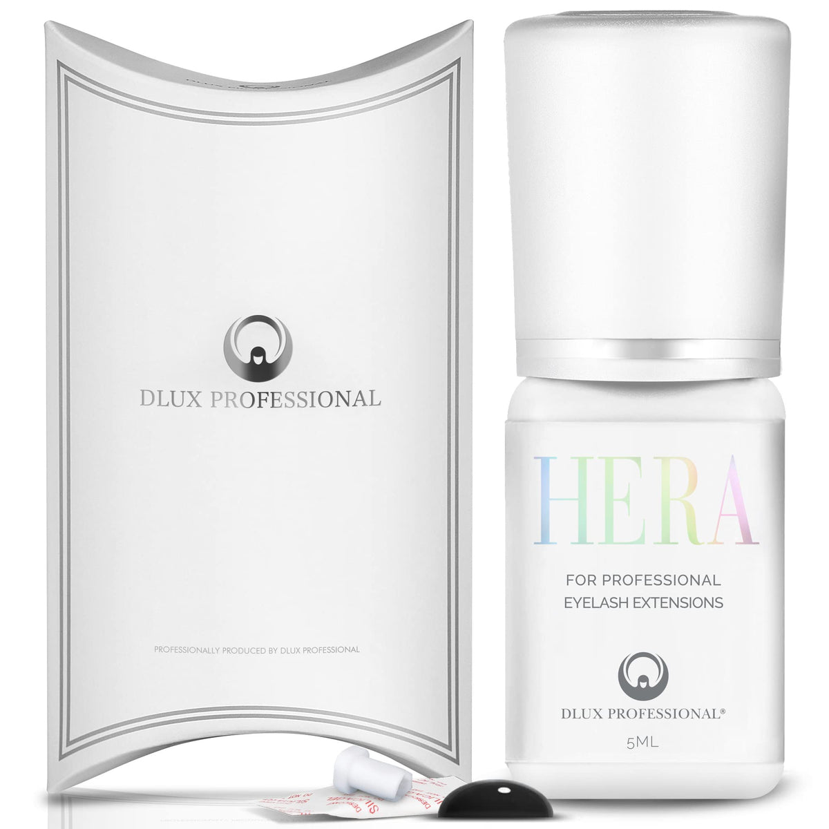 DLUX PROFESSIONAL Eyelash Extension Glue for Professionals - 9 Weeks Retention 1 Sec Drying Time Latex Free Semi Permanent Individual & Volume Lash Extension Glue