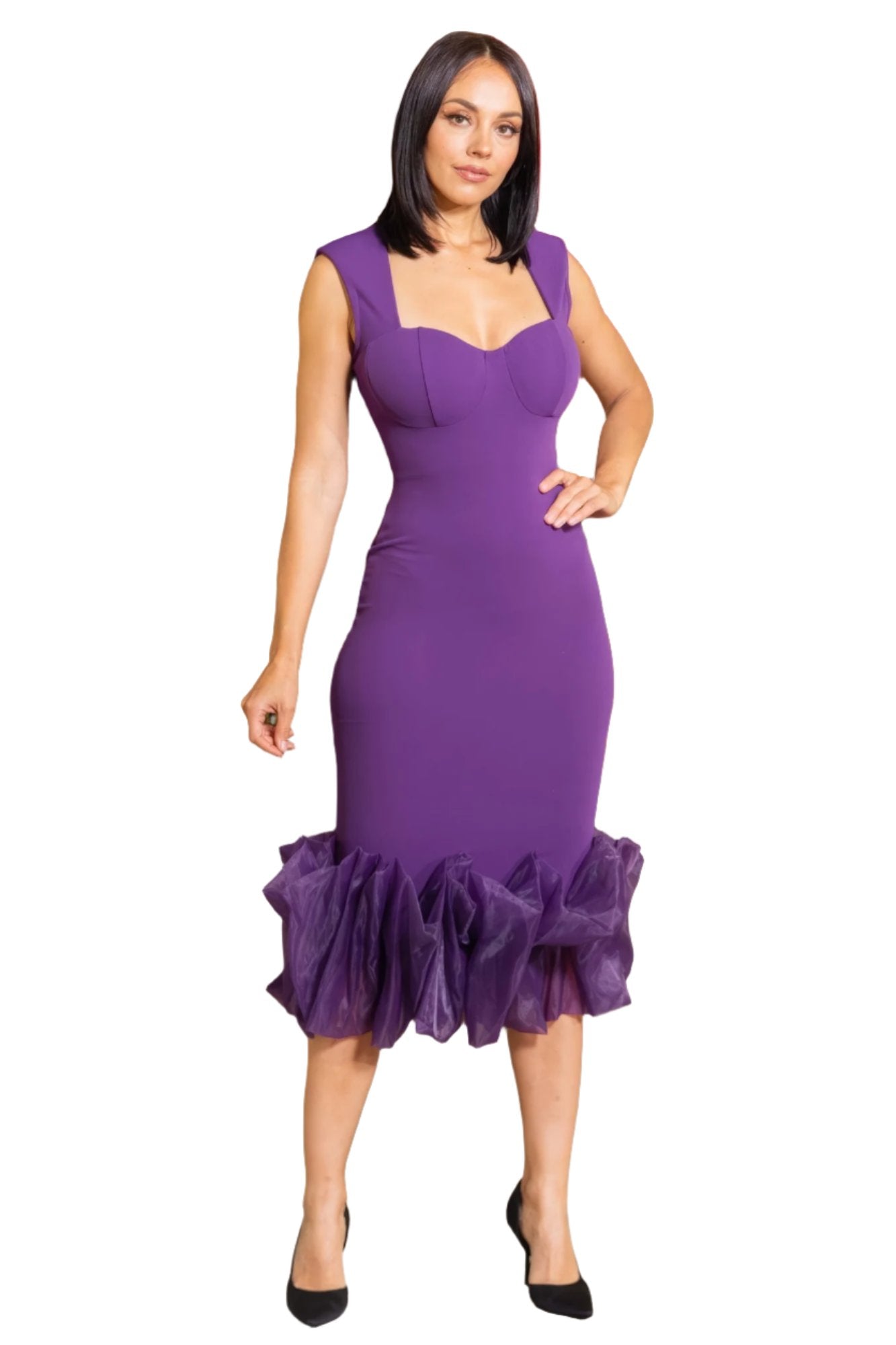 Organza Ruffle Detailed Fashion Dress