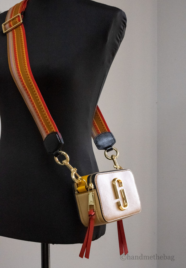 Marc Jacobs The Colorblock Snapshot Saffiano Leather Cathay Spice Shoulder Handbag