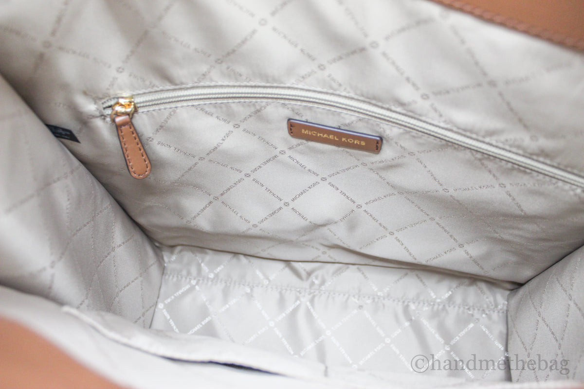 Michael Kors Kenly Brown Signature Large North South Tote Shoulder Handbag Computer Bag