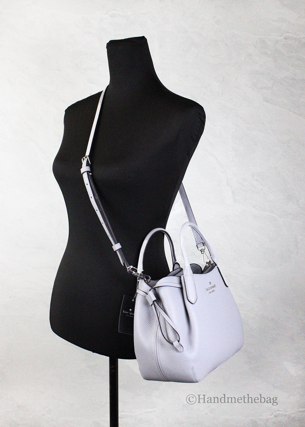 Kate Spade Dumpling Small Mountain Grey Leather Satchel Bag