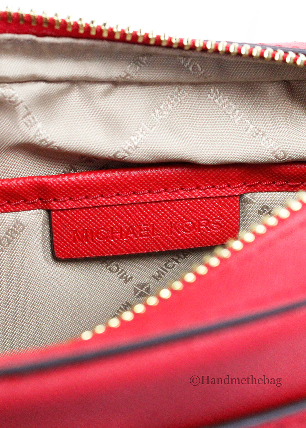Michael Kors Jet Set EW Red Zip Chain Crossbody