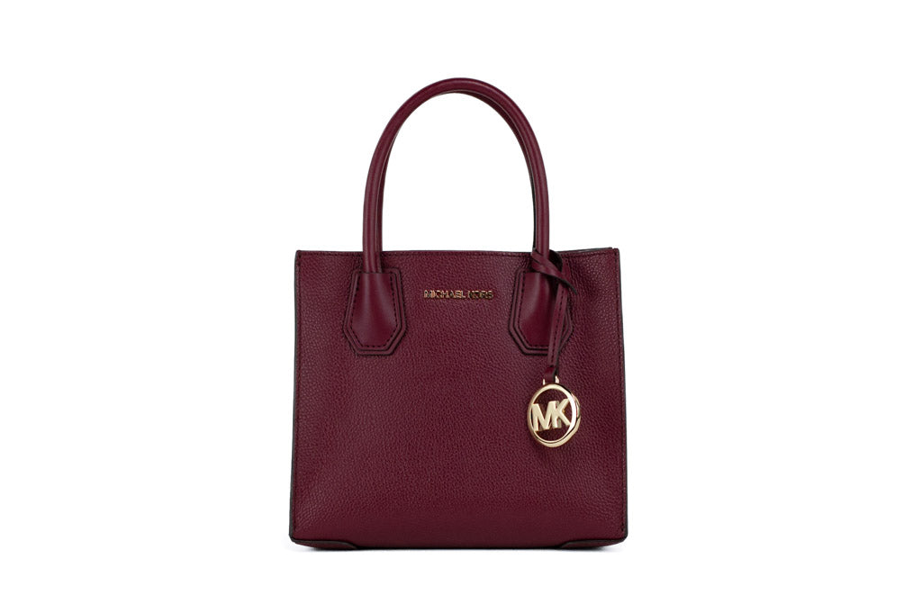 Michael Kors Mercer Medium Mulberry Pebbled Leather Messenger Crossbody Handbag