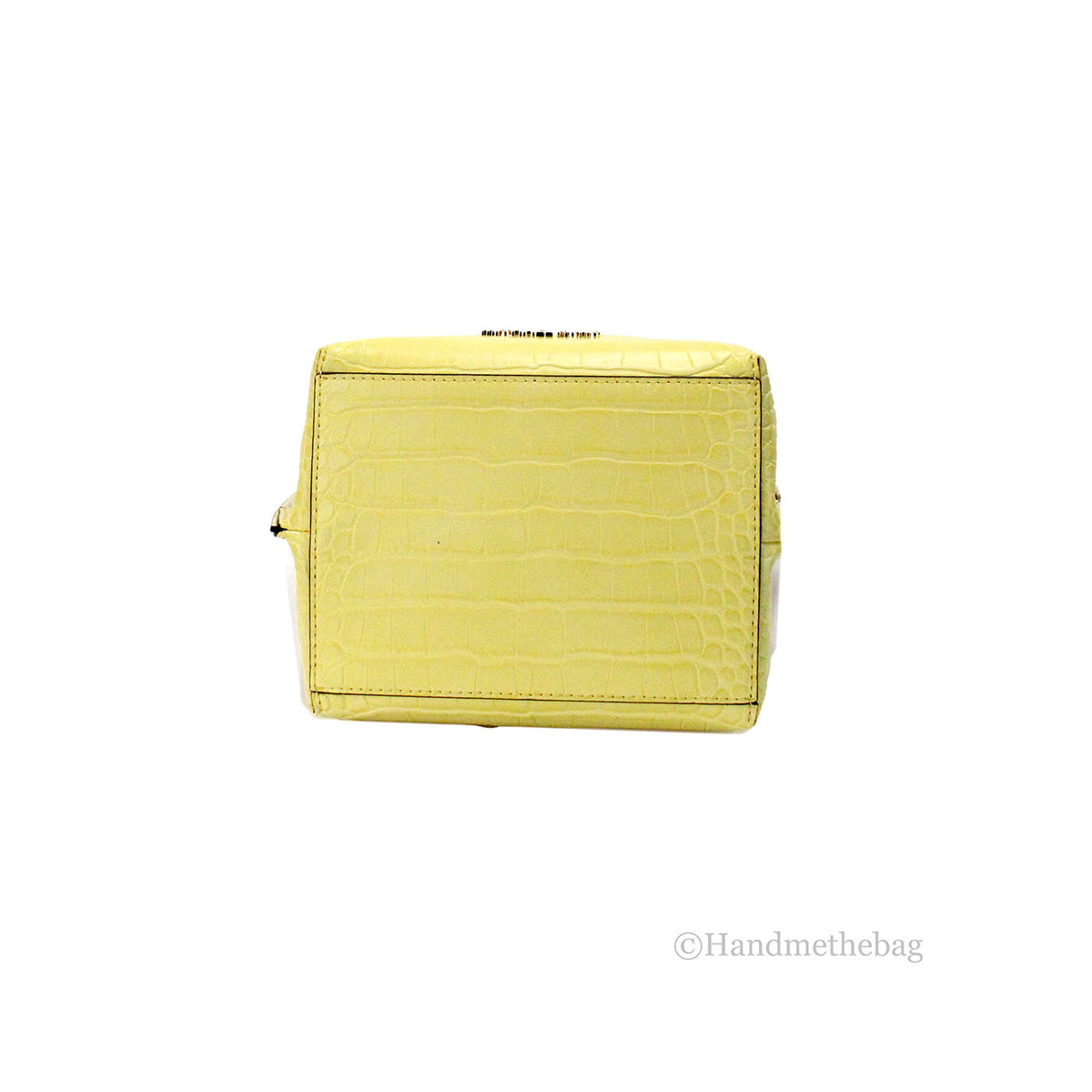 Michael Kors Emilia Small Canvas Snake Print Yellow Bucket Bag