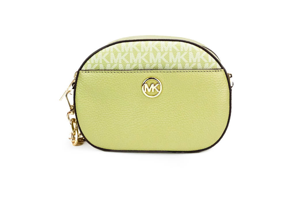Michael Kors Jet Set Glam Sage Front Pocket Oval Crossbody