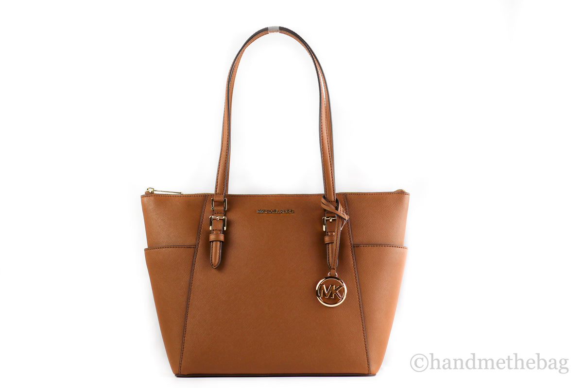 Michael Kors Charlotte Luggage Leather Large Top Zip Tote