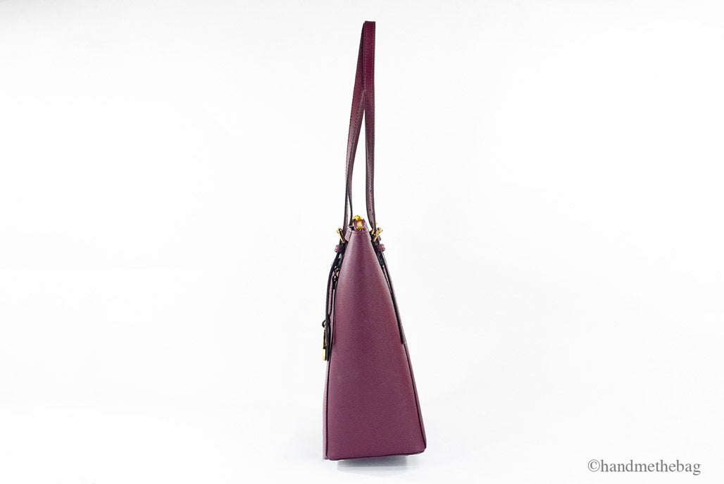 Michael Kors Voyager Large Merlot Leather East West Tote