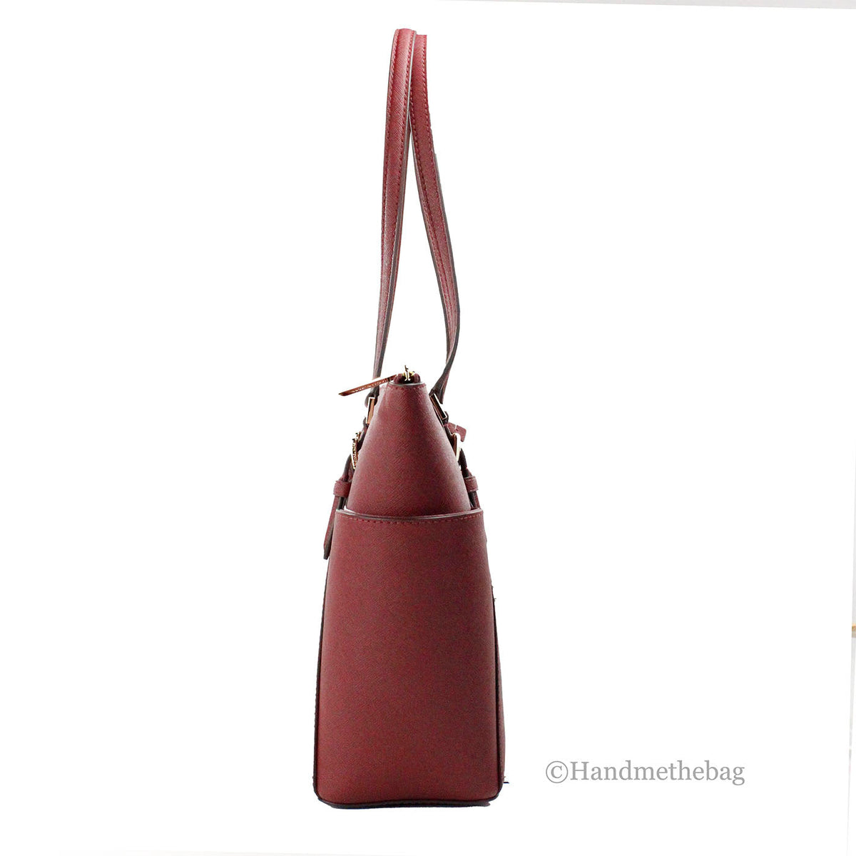 Michael Kors Charlotte Dark Cherry Large Top Zip Tote
