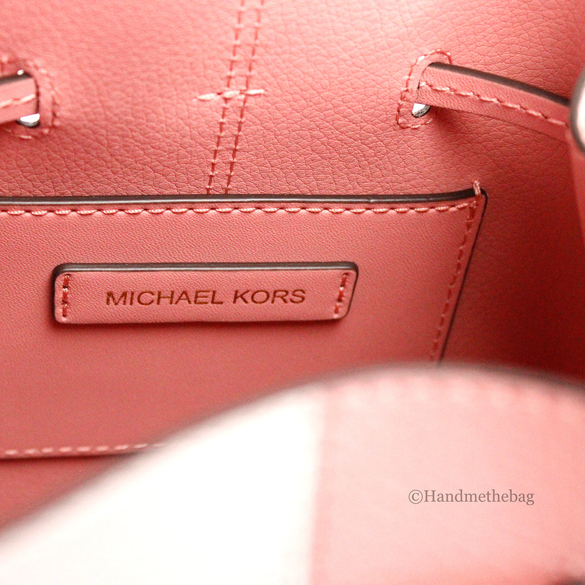 Michael Kors Reed Medium Primrose Leather Belted Bucket Messenger