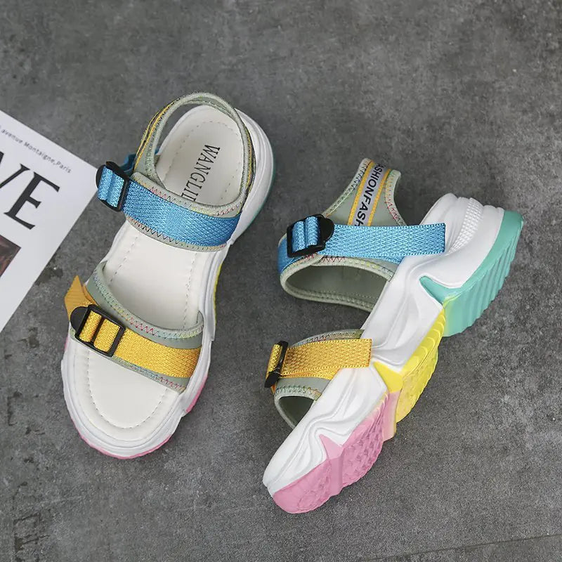 Rainbow Fashion Platform Sandals