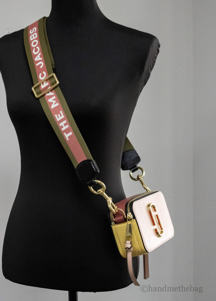 Marc Jacobs The Colorblock Snapshot New Rose Saffiano Leather Shoulder Handbag