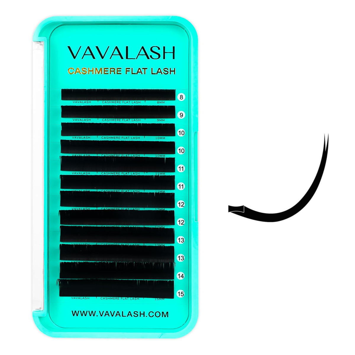 VAVALASH Cashmere Faux Mink Ellipse Flat Lashes 0.15 0.2mm C D Curl 6-17mm Soft Lightweight Classic Lash Extensions Matte Split Tip Natural Eyelash Extensions Professional Salon Use(0.15-C-11mm)