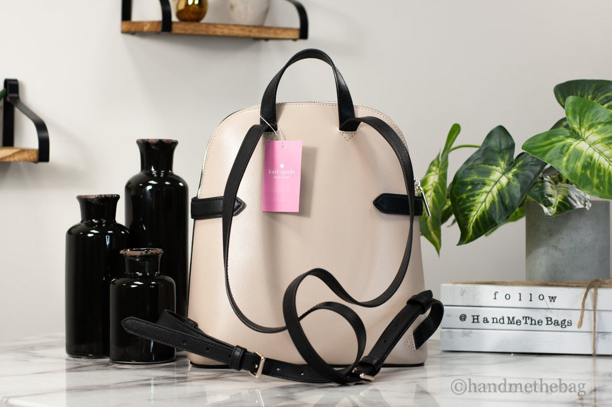 Kate Spade Staci Medium Colorblock Warm Beige Dome Backpack