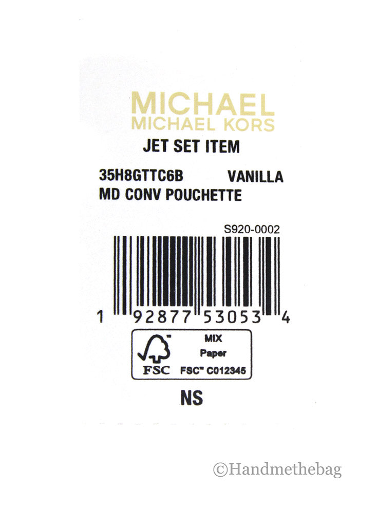 Michael Kors Jet Set Medium Vanilla Convertible Pouchette Bag