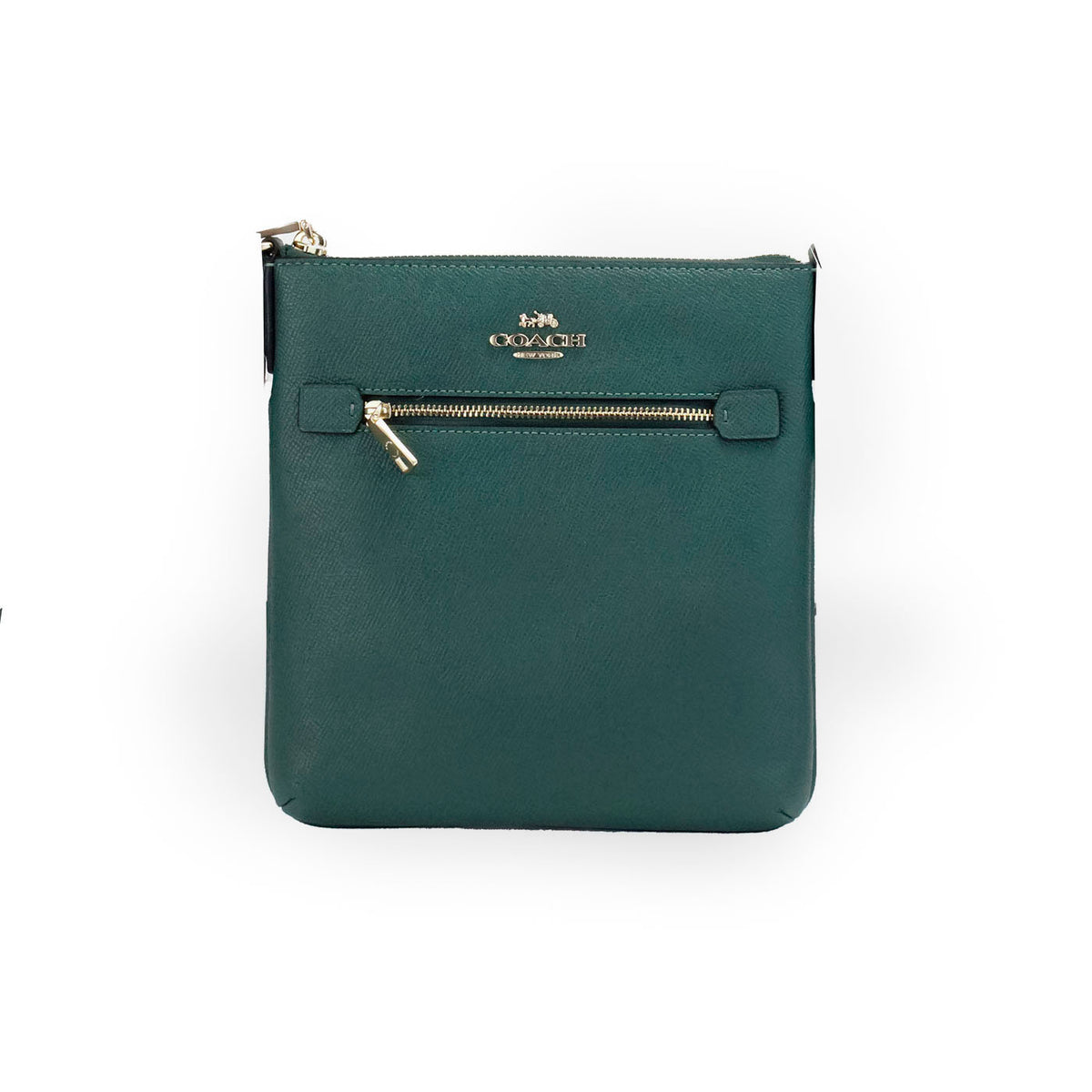 Coach Rowan Mini Dark Pine Leather File Crossbody