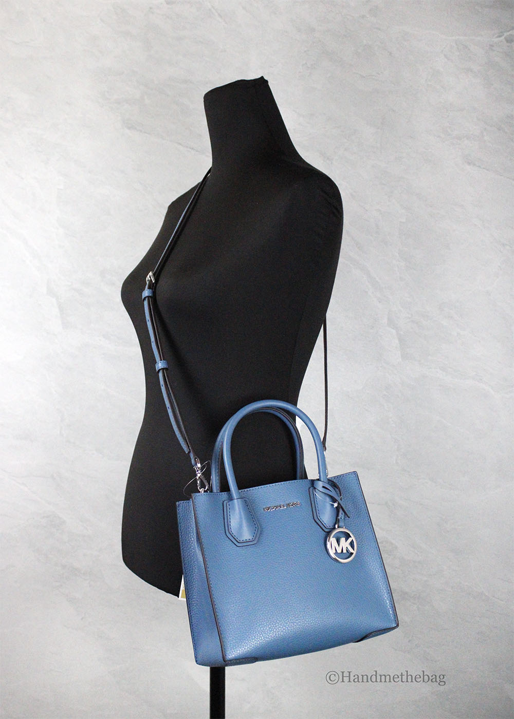 Michael Kors Mercer Teal Leather Messenger Crossbody Bag