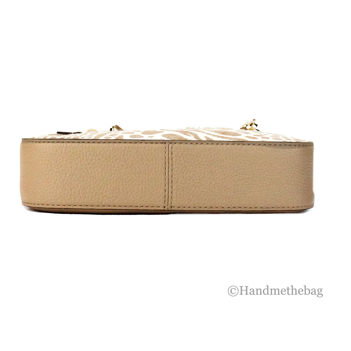Michael Kors East West Camel Haircalf Zip Chain Crossbody