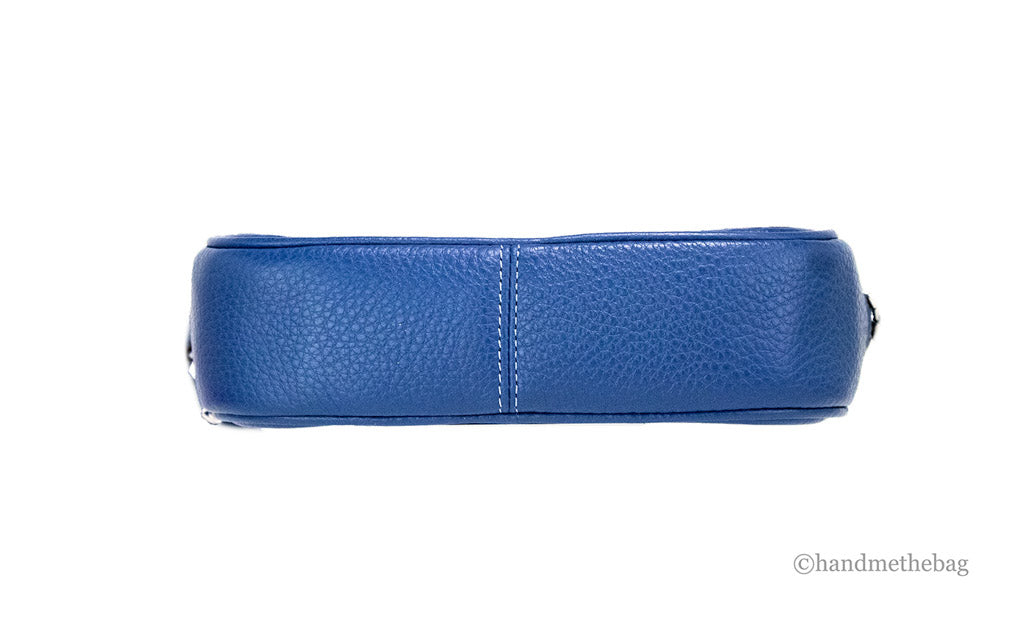 Coach Jamie Mini Trompe L'oeil Blue Leather Wristlet Bag
