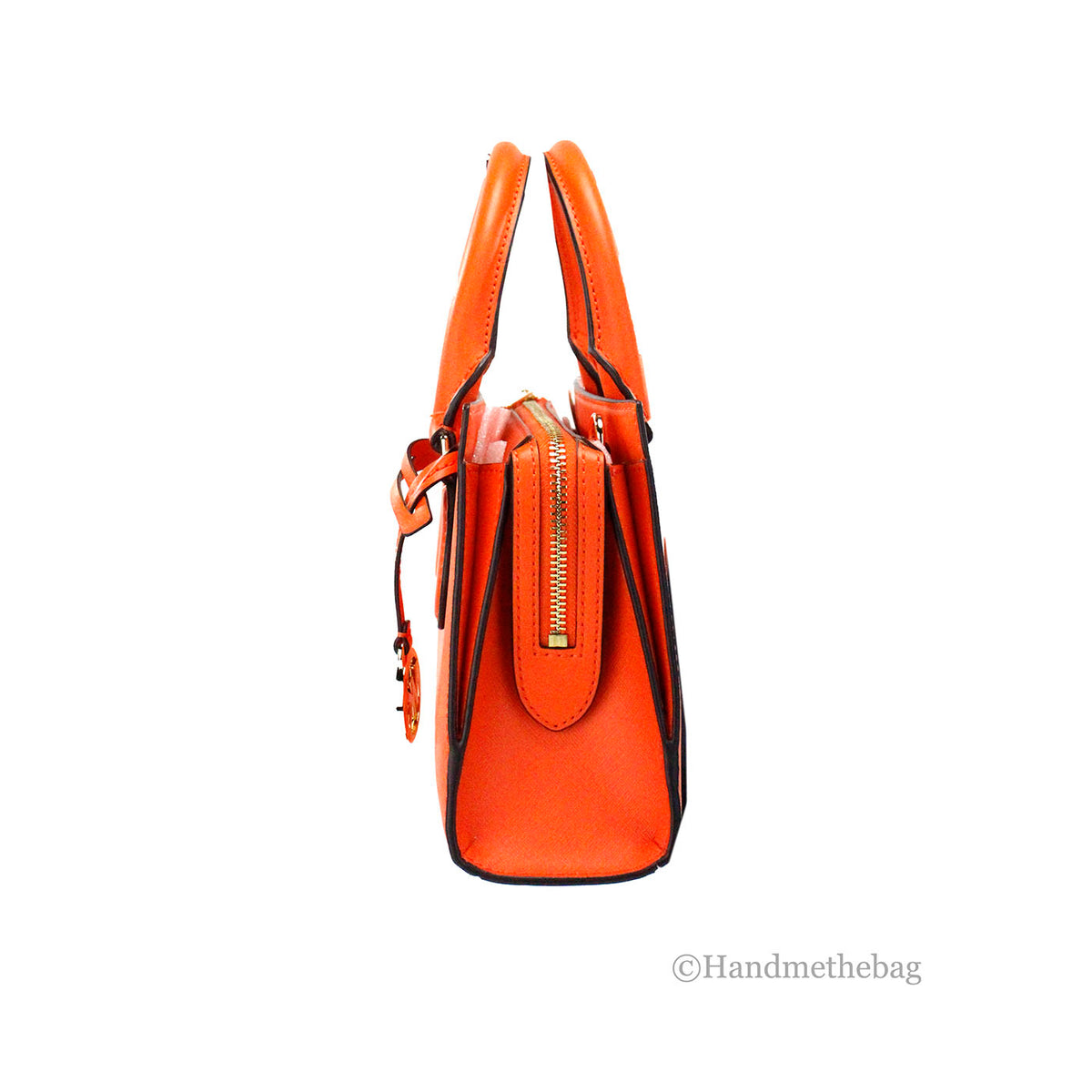Michael Kors Sheila Poppy Leather Center Zip Satchel Bag