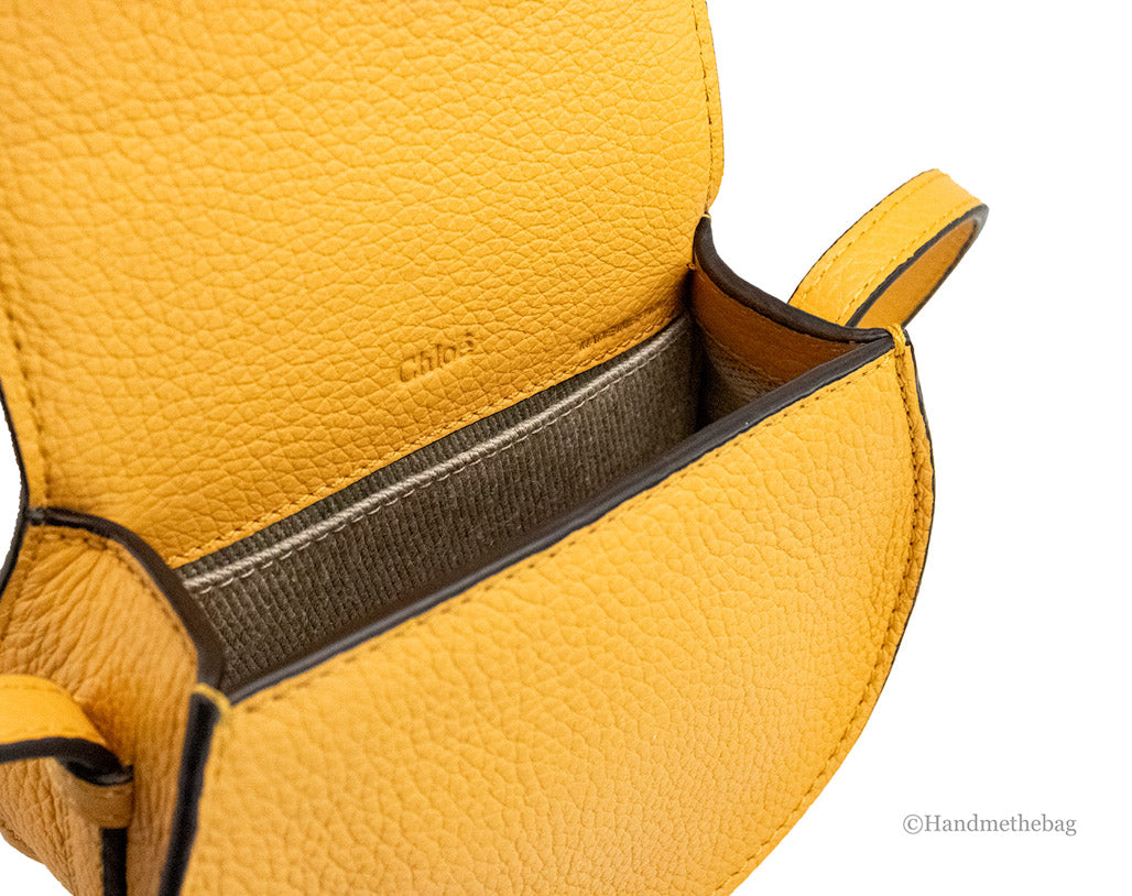 Chloe Nano Marcie Tan Apricot Leather Shoulder Saddle Bag