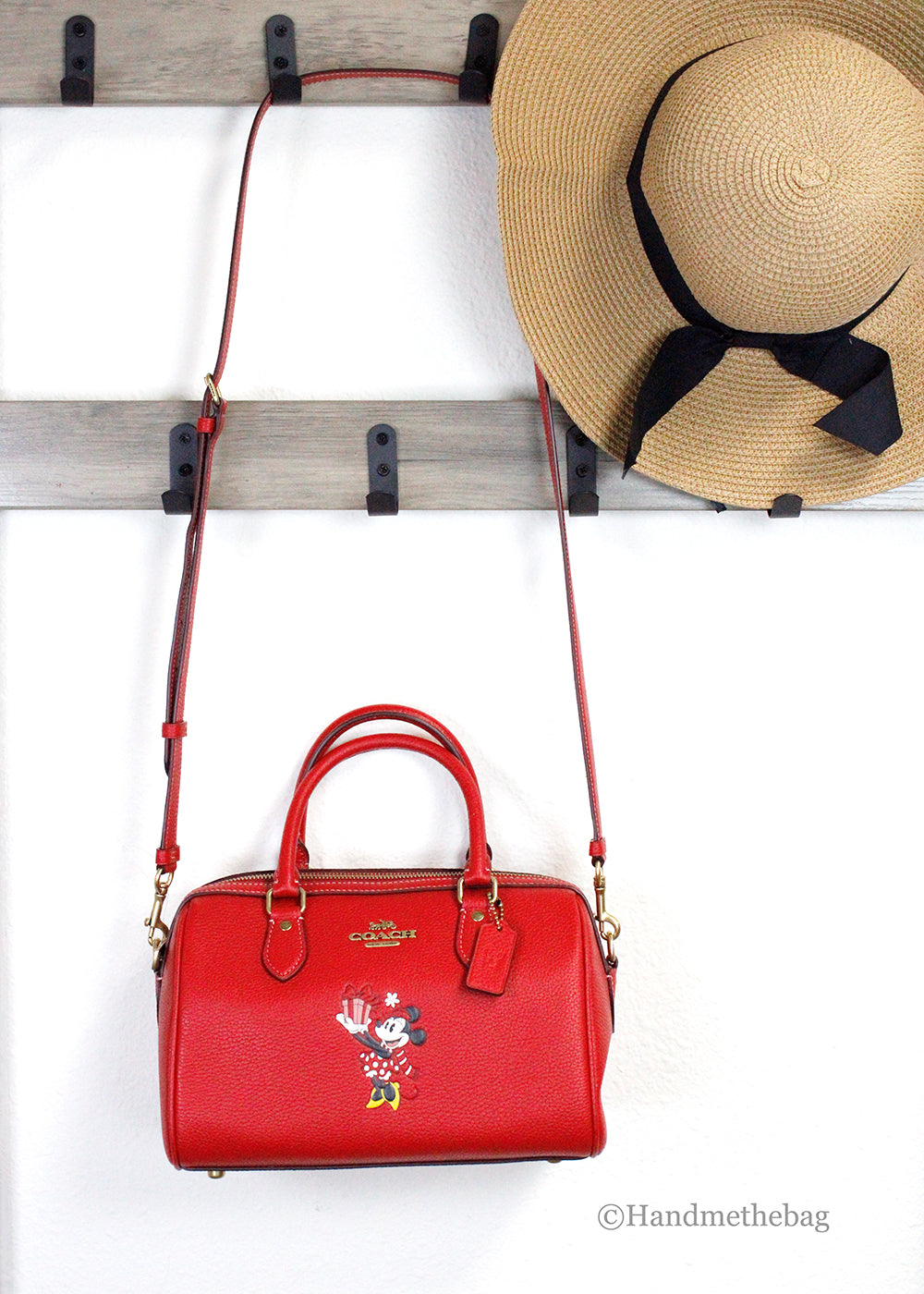 Coach X Disney Rowan Medium Red Minnie Mouse Satchel