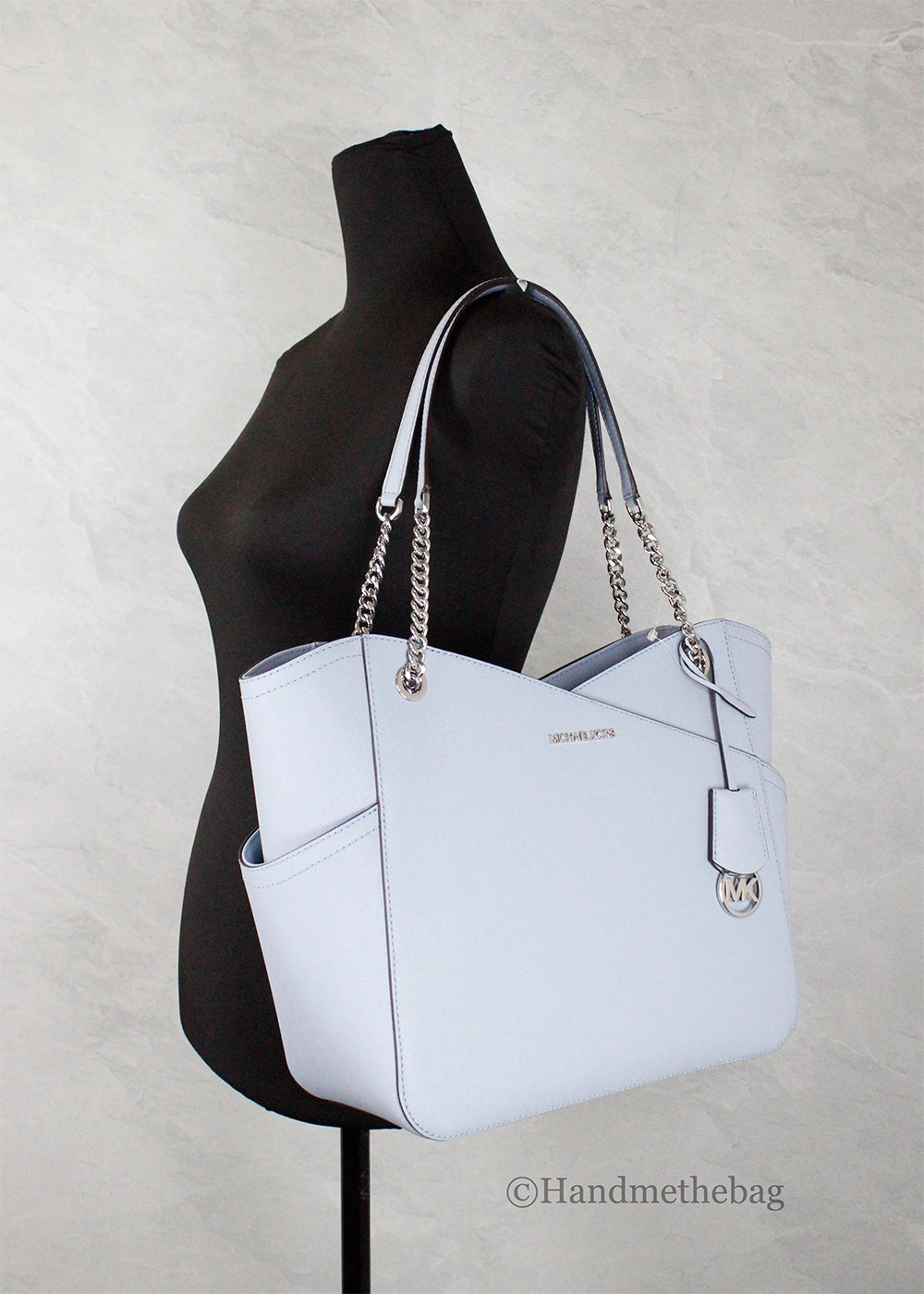 Michael Kors Jet Set Large Pale Blue X Cross Tote