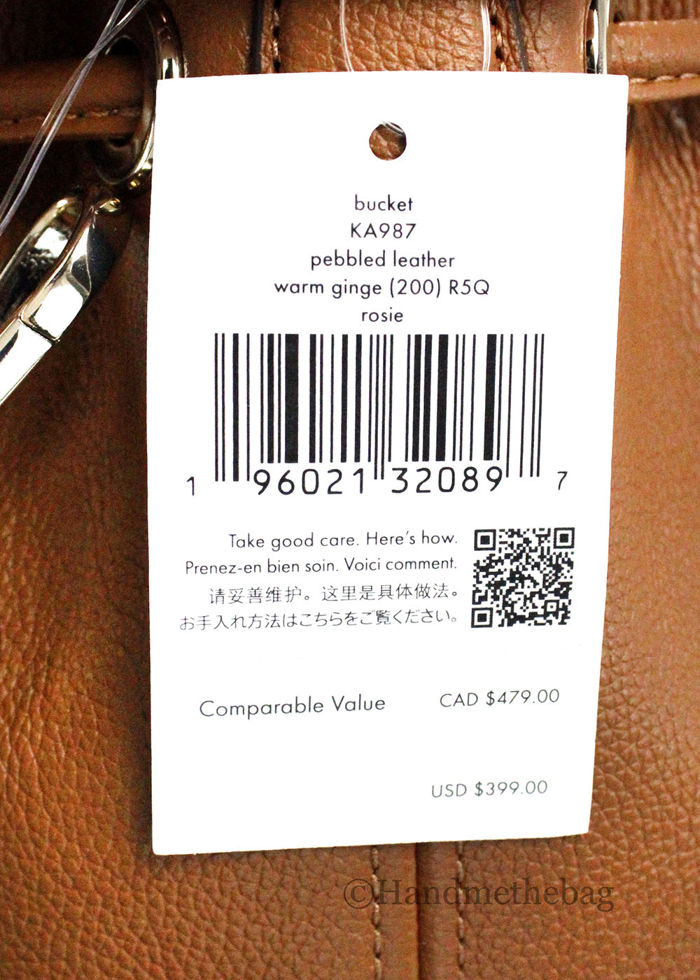 Kate Spade Rosie Medium Warm Gingerbread Leather Bucket Bag